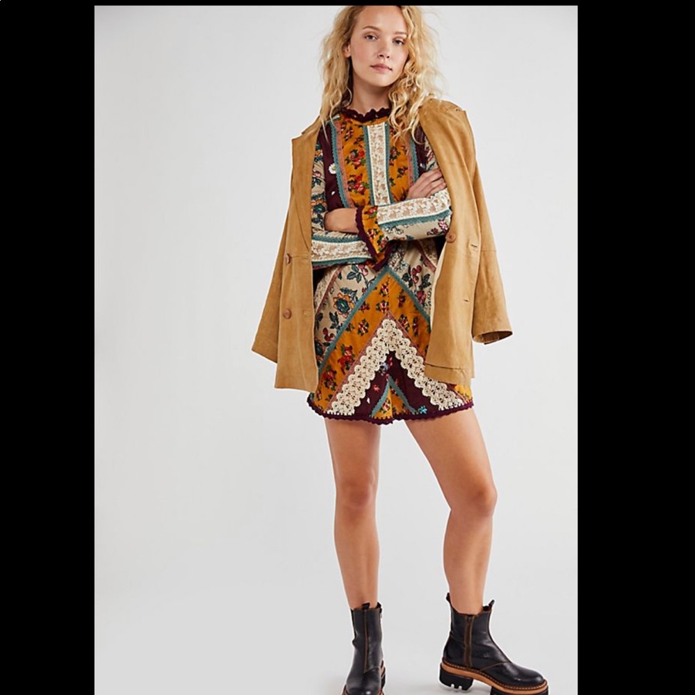 NWOT Free People Fall To Pieces Mini Dress